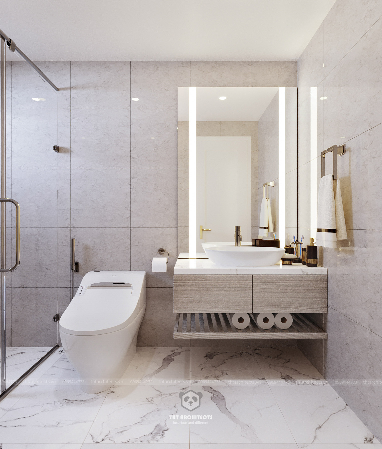 tht architects - Nhà phố cộng hòa - phòng ngủ master WC V2